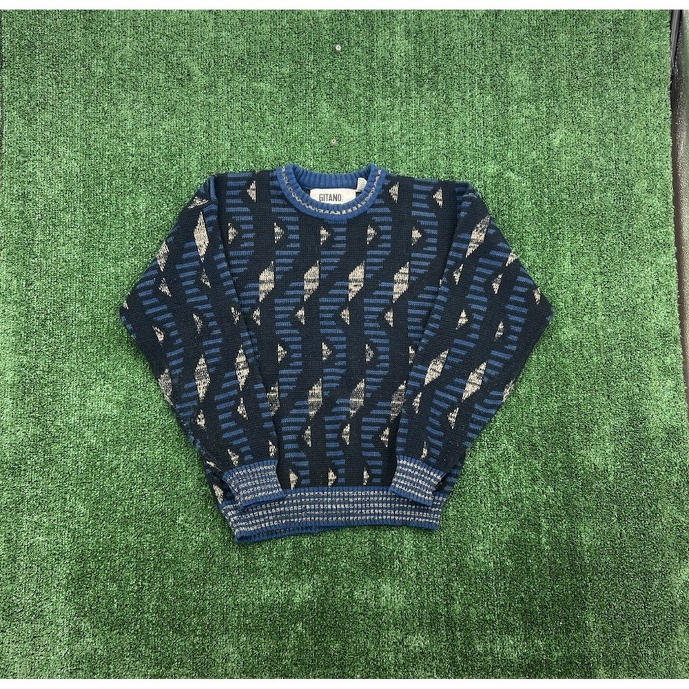 Vintage Gitano Mens Medium Blue Sweater